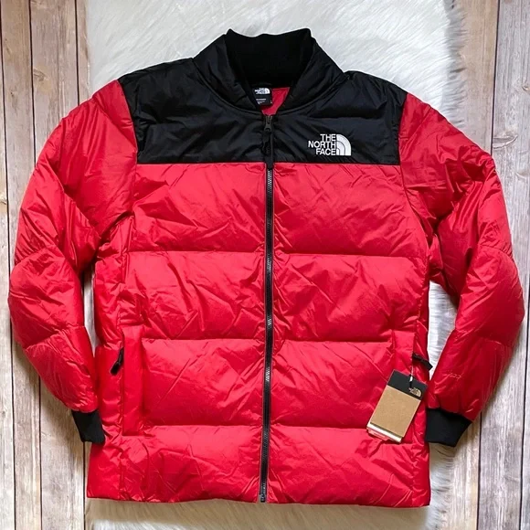 The North Face Men’s Nordic Bomber 700 Down Puffer Jacket In Red